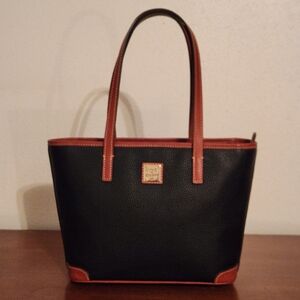Dooney & Bourke Black and Tan Shoulder Bag